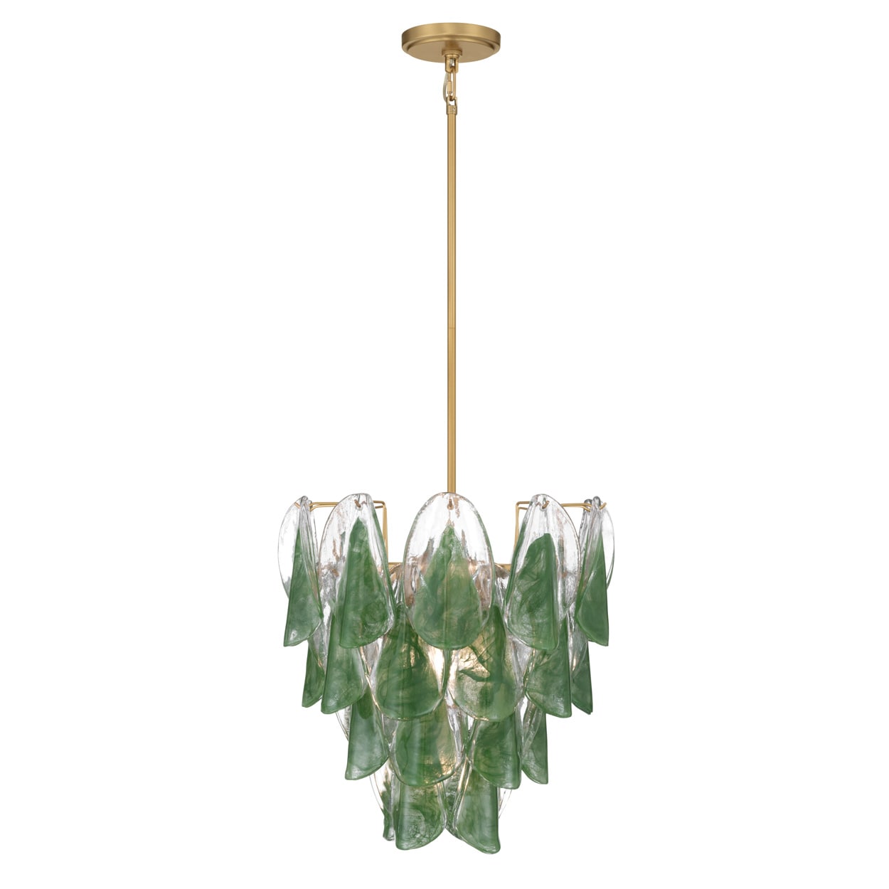 Metropolitan Verla Crest 5 -Light Legacy Brass Transitional Art glass Sputnik Medium Hanging Pendant Light