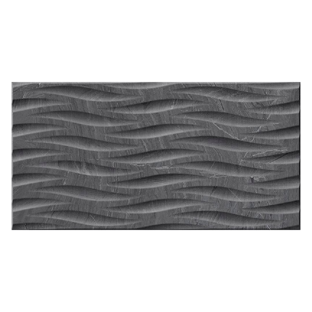 Apollo Tile ENVIMRNIDEC Black 13-in x 25-in Matte Porcelain Patterned Standard Wall Tile ( 10.763-sq ft Carton )