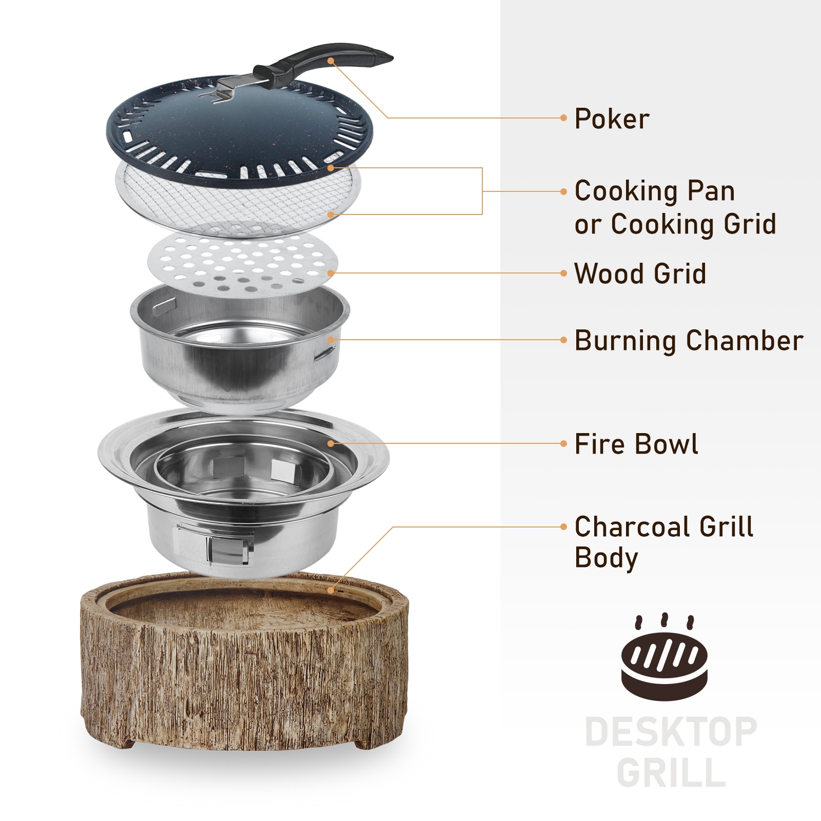 Upland PD-A230004 Charcoal-Grills - View #4