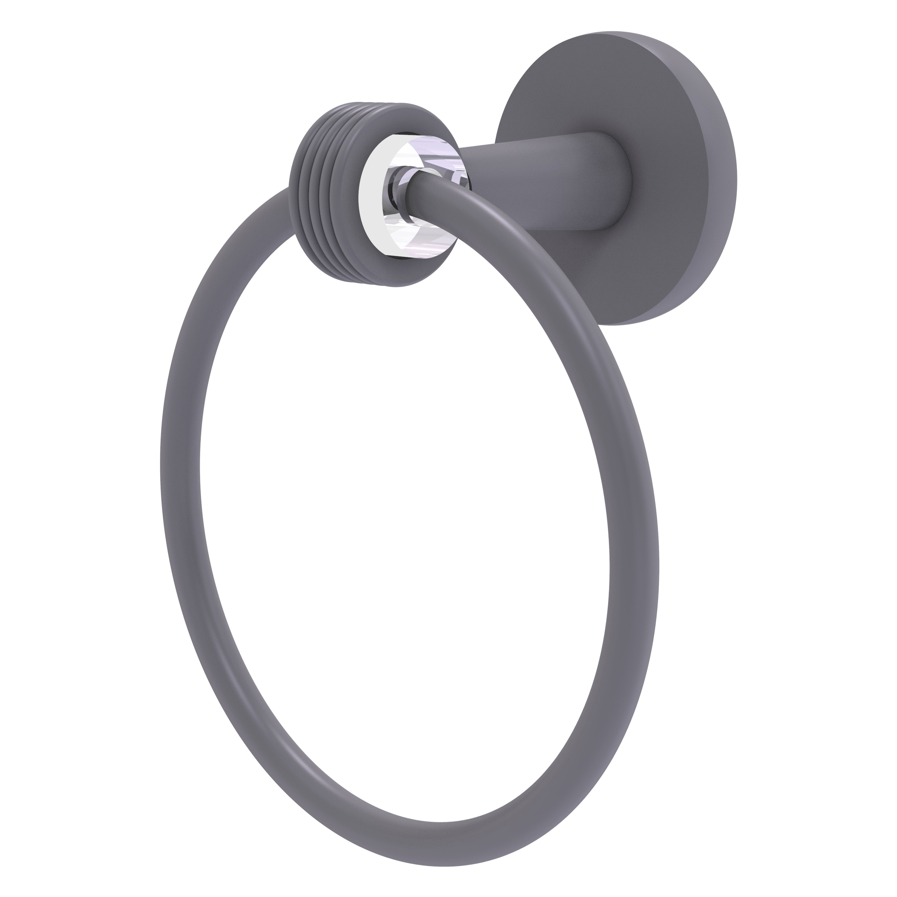 Allied Brass CV-16G-GYM Clearview Matte Gray Wall mount Single Towel Ring