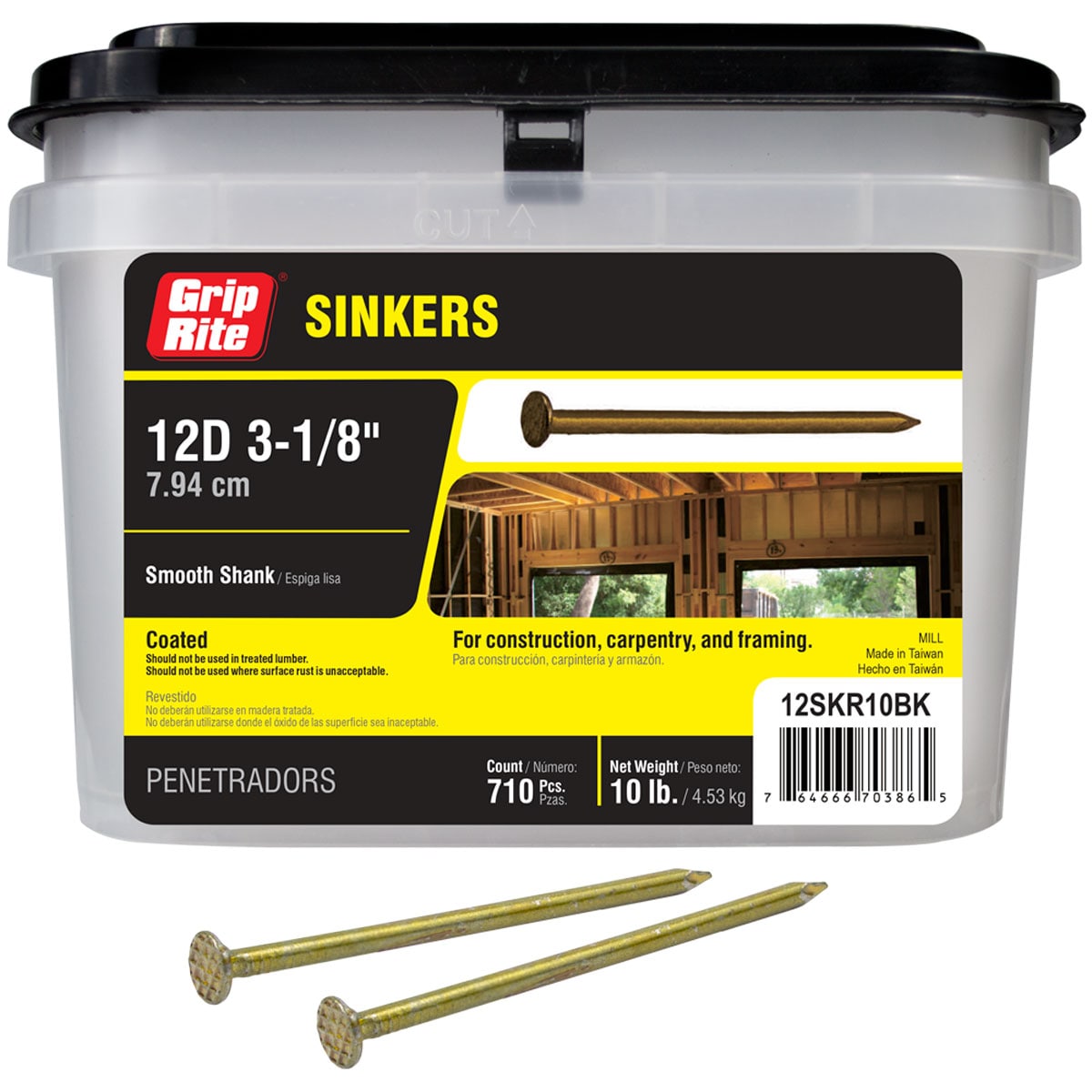 Grip-Rite 8d x 2-3/8 In. 11-1/2 ga Coated Sinker Framing Nails (7650 Ct.,  50 Lb.) - Anderson Lumber