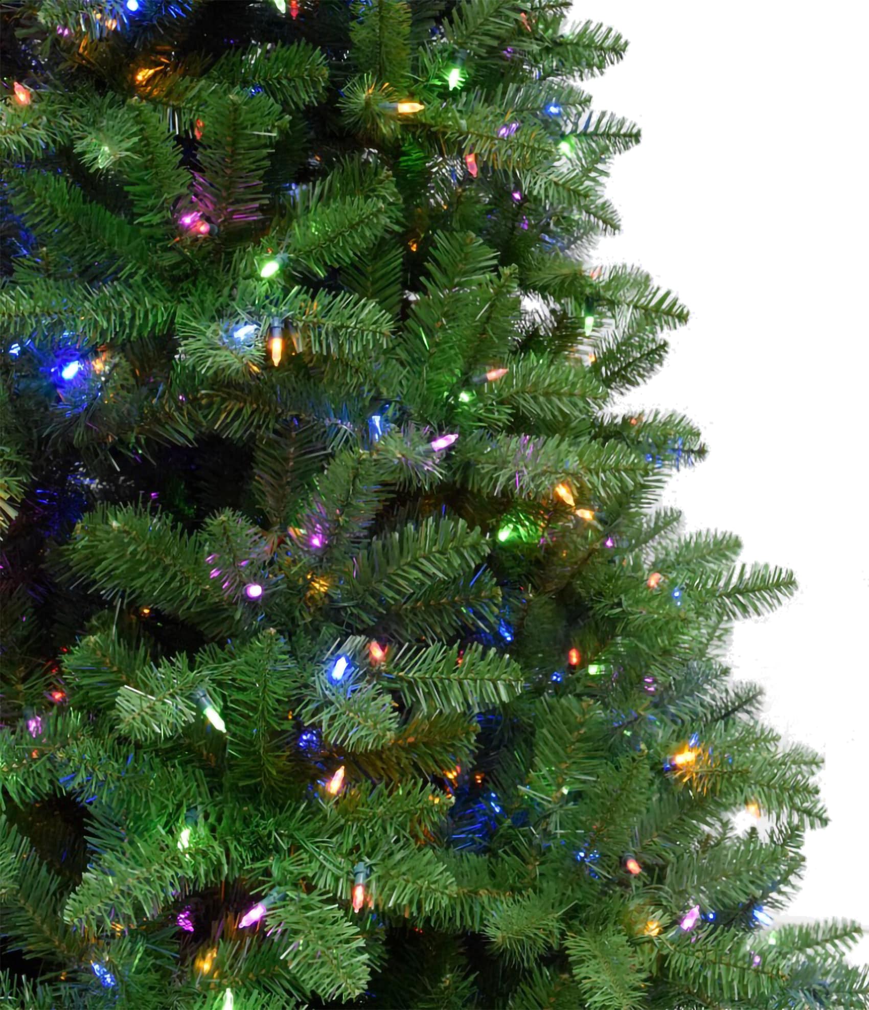 6.5-Ft Greenland Pine Artificial Christmas Tree with Multicolor LED Lights