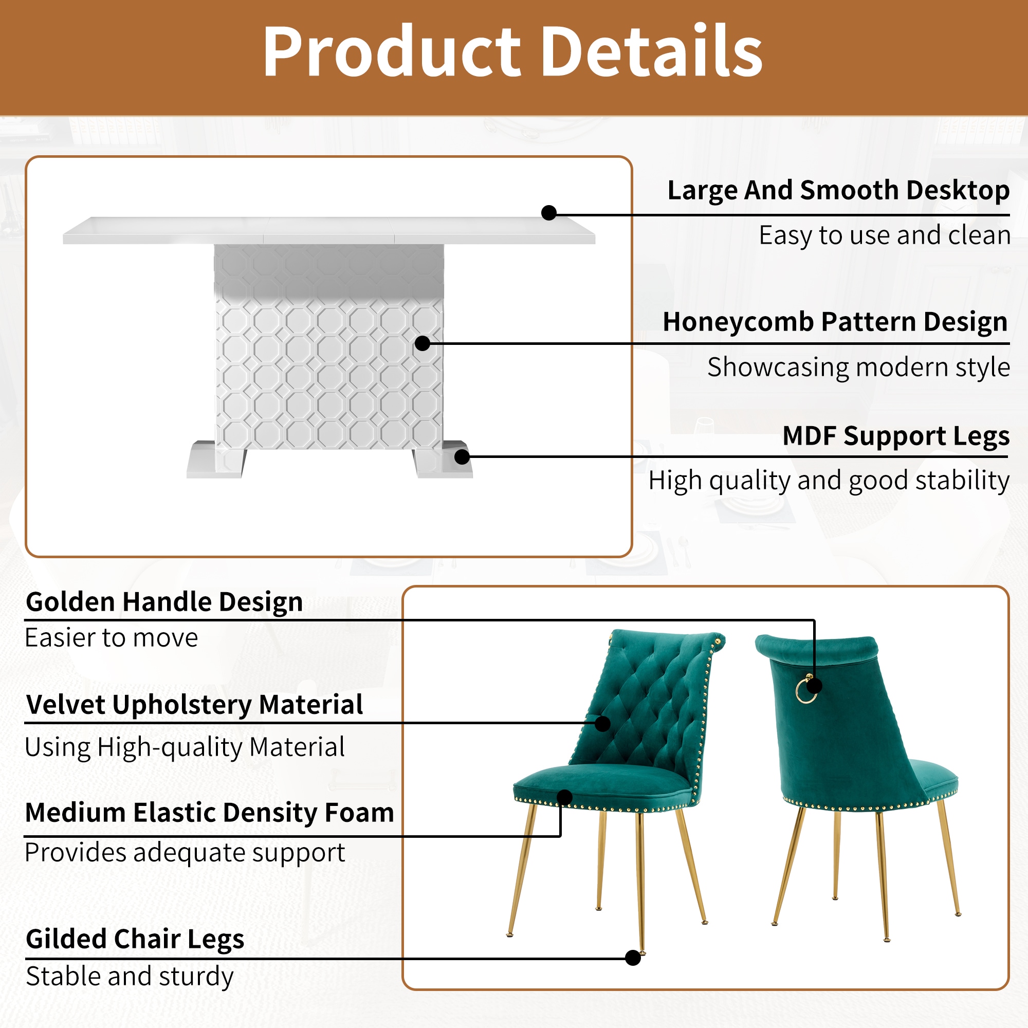 Clihome CL-ST1WH703GN Dining-Sets - View #9
