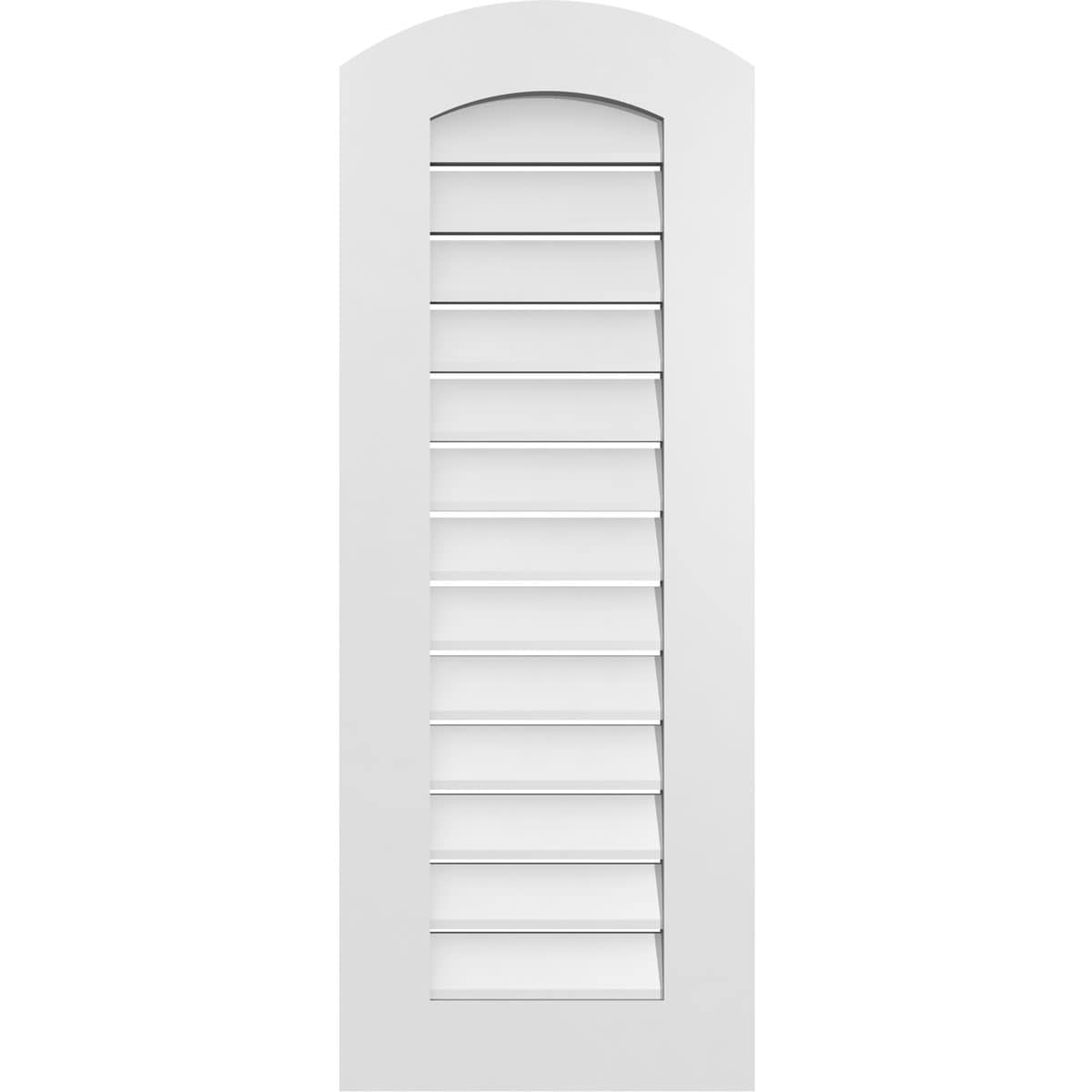 Ekena Millwork GVPAR16X4201SF 16-Inches x 42-Inches Off-white Round top PVC Gable Louver Vent