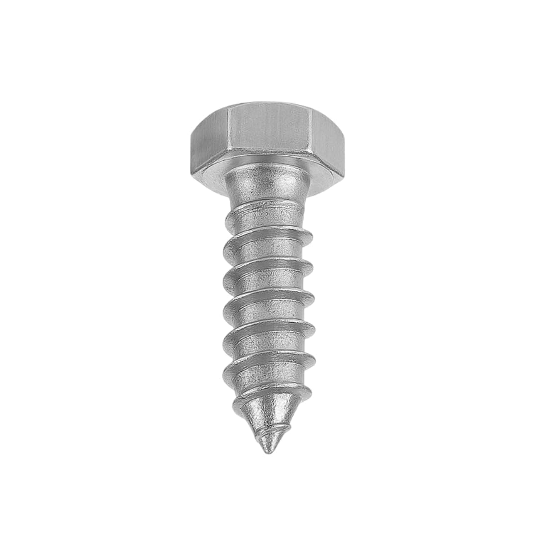 KIWDZFU  1 quarter by 1 and 1 quarter Hex Head Lag Screws 304 Stainless Steel Fully Threaded Structural Wood Screws for Fence Brackets and Deck