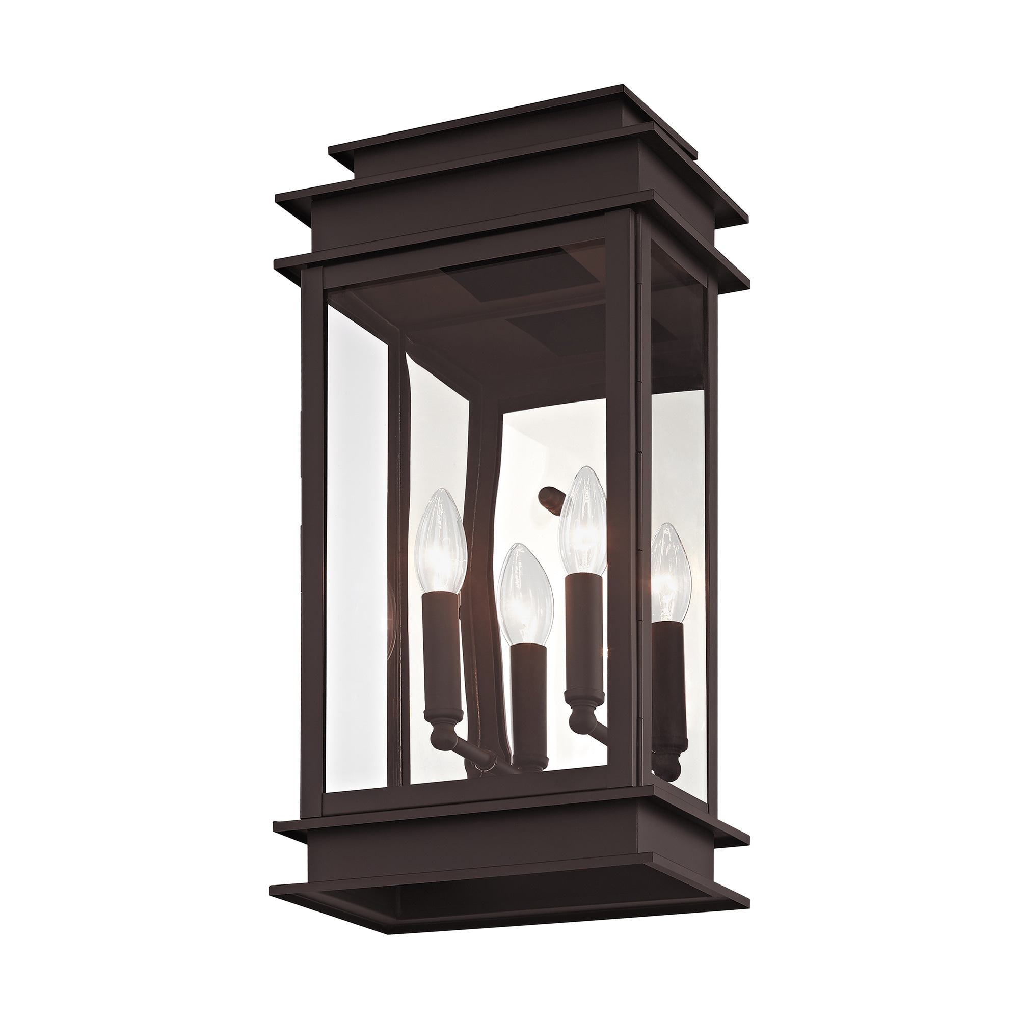 Princeton Classic Bronze 19" Outdoor Wall Lantern with Clear Glass