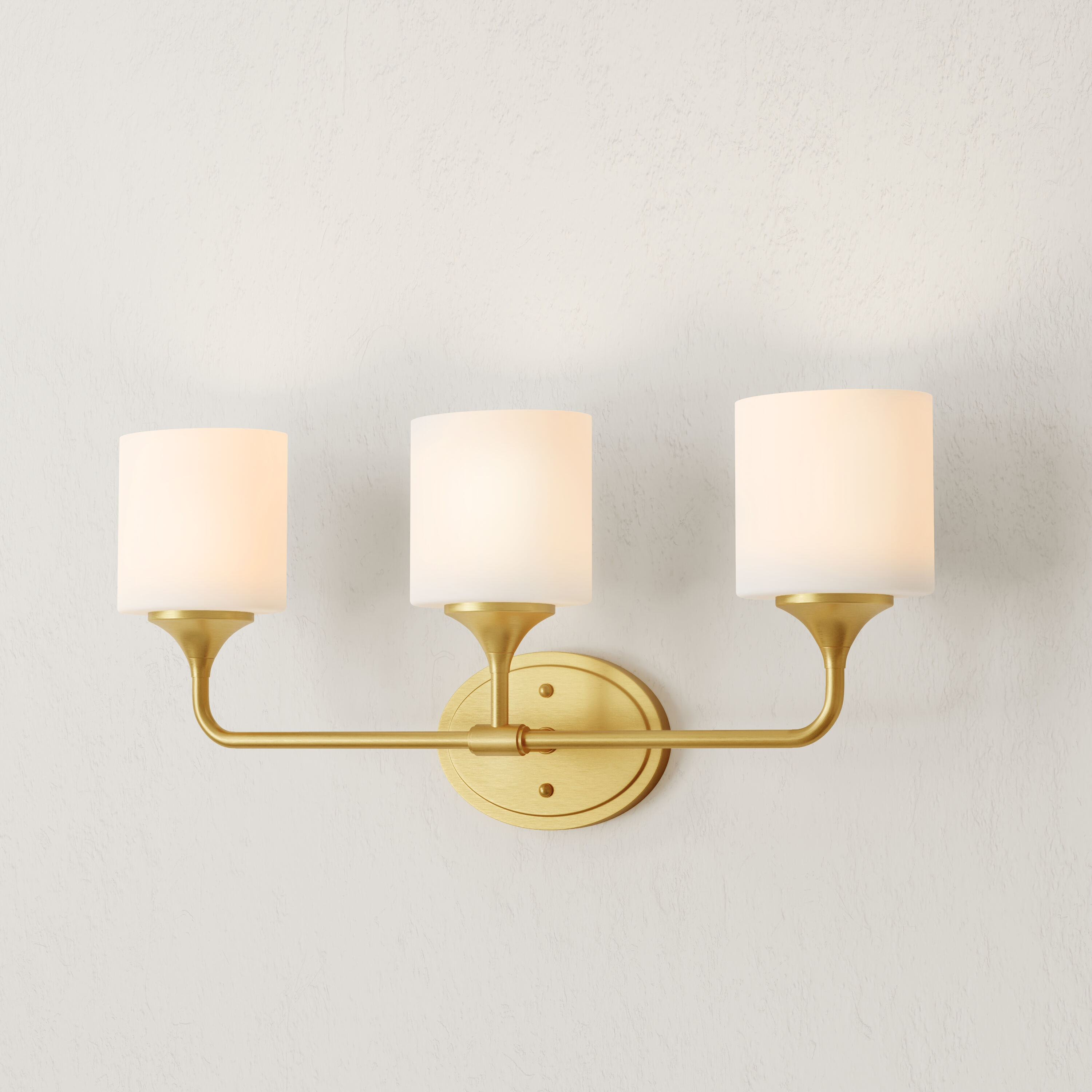 Progress Lighting P2803-191 Lynzie 23.87-in 3 -Light Brushed Gold Transitional Vanity light