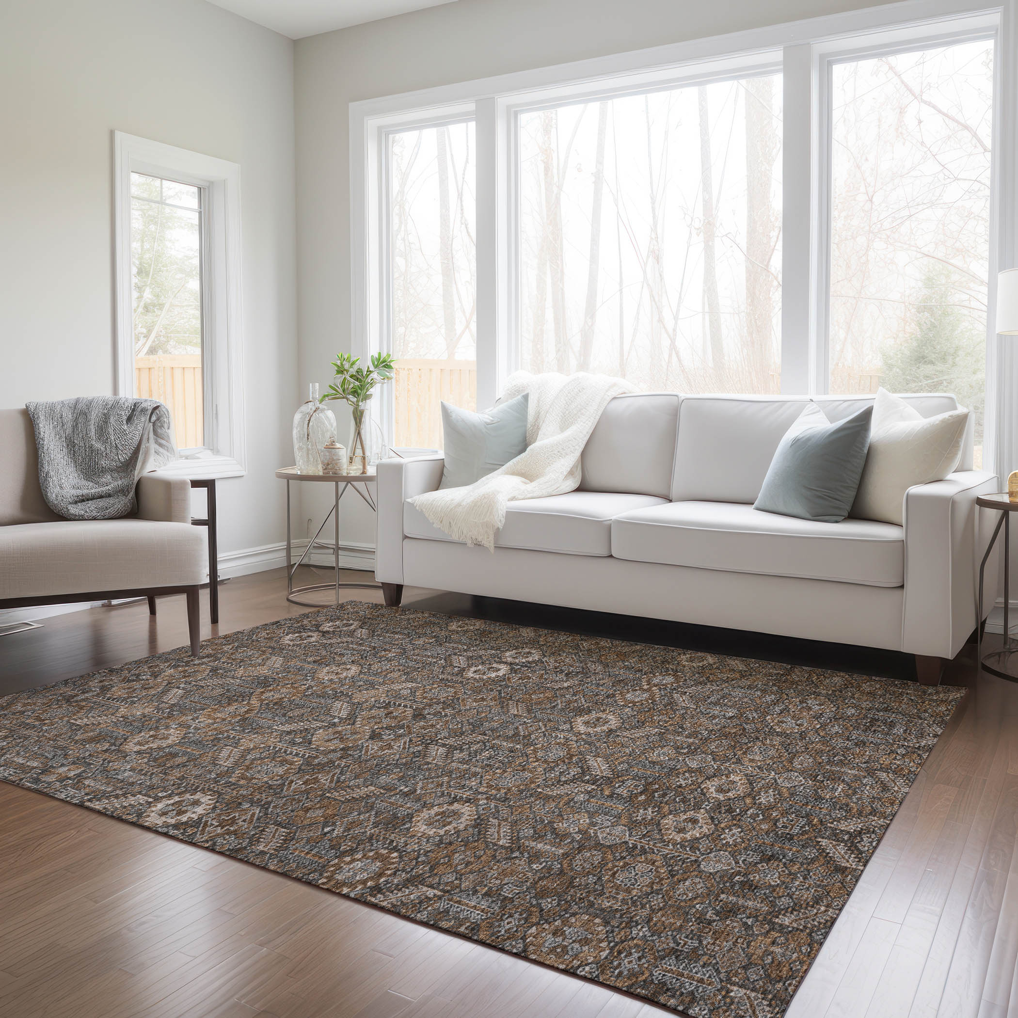 Addison Rugs ACN574CH5X8 Chantille ACN574CH 5 x 7 (ft) Polyester Chocolate Rectangular Indoor/Outdoor Geometric Bohemian/Eclectic Machine washable Area rug