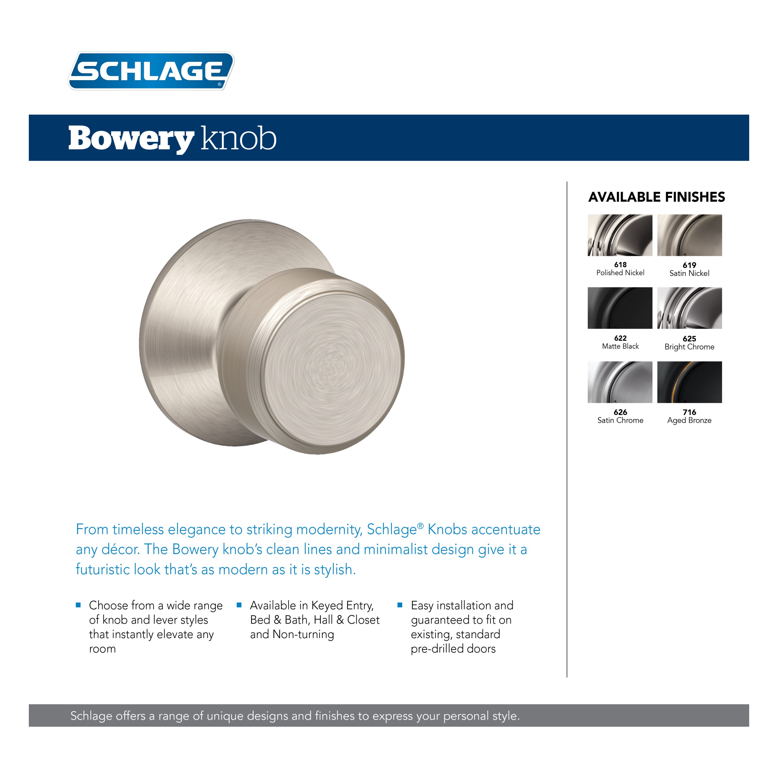 Schlage F51A BWE 622 COL Door-Knobs - View #8