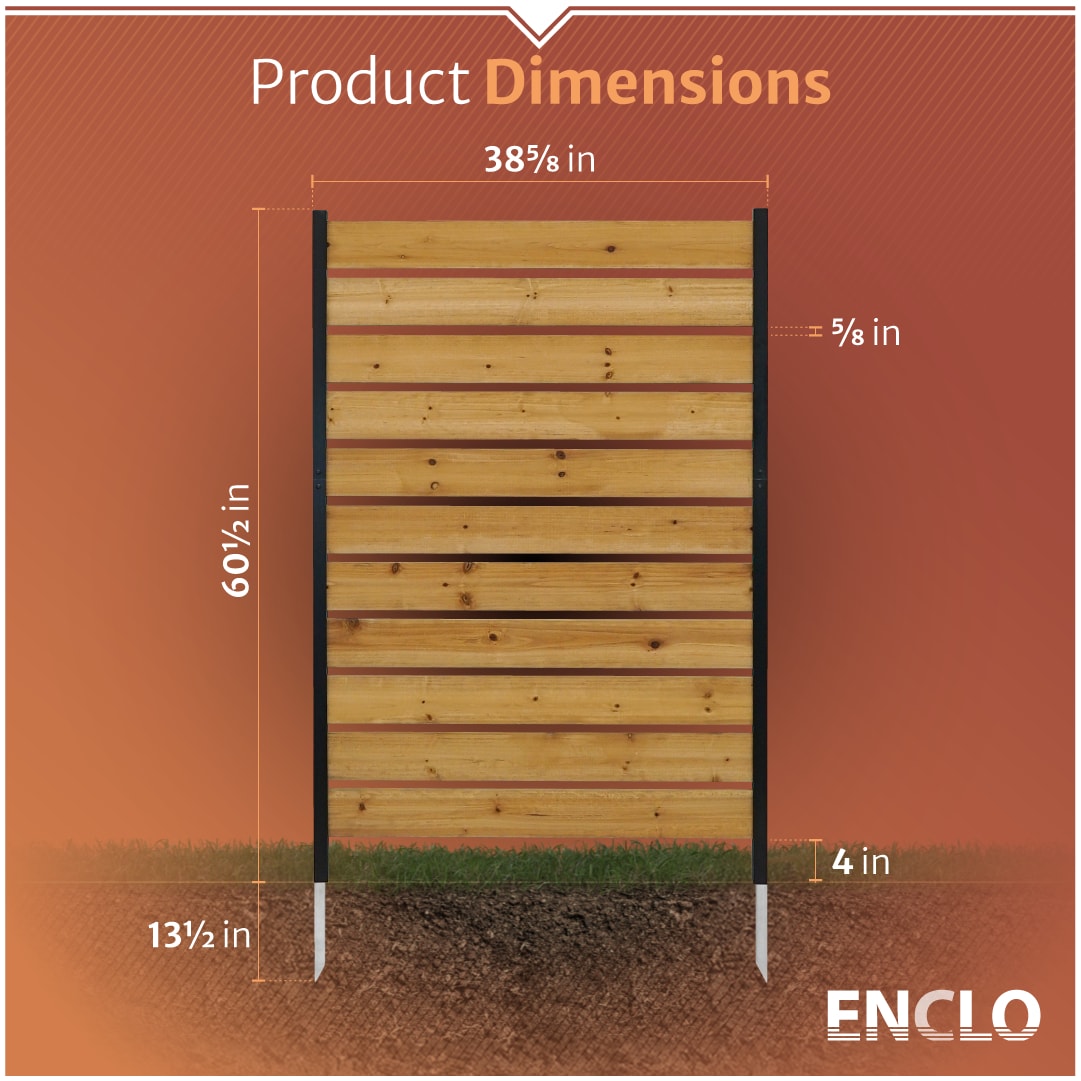Concord 5ft x 3.2ft Cedar Wood Privacy Screen with Aluminum Posts