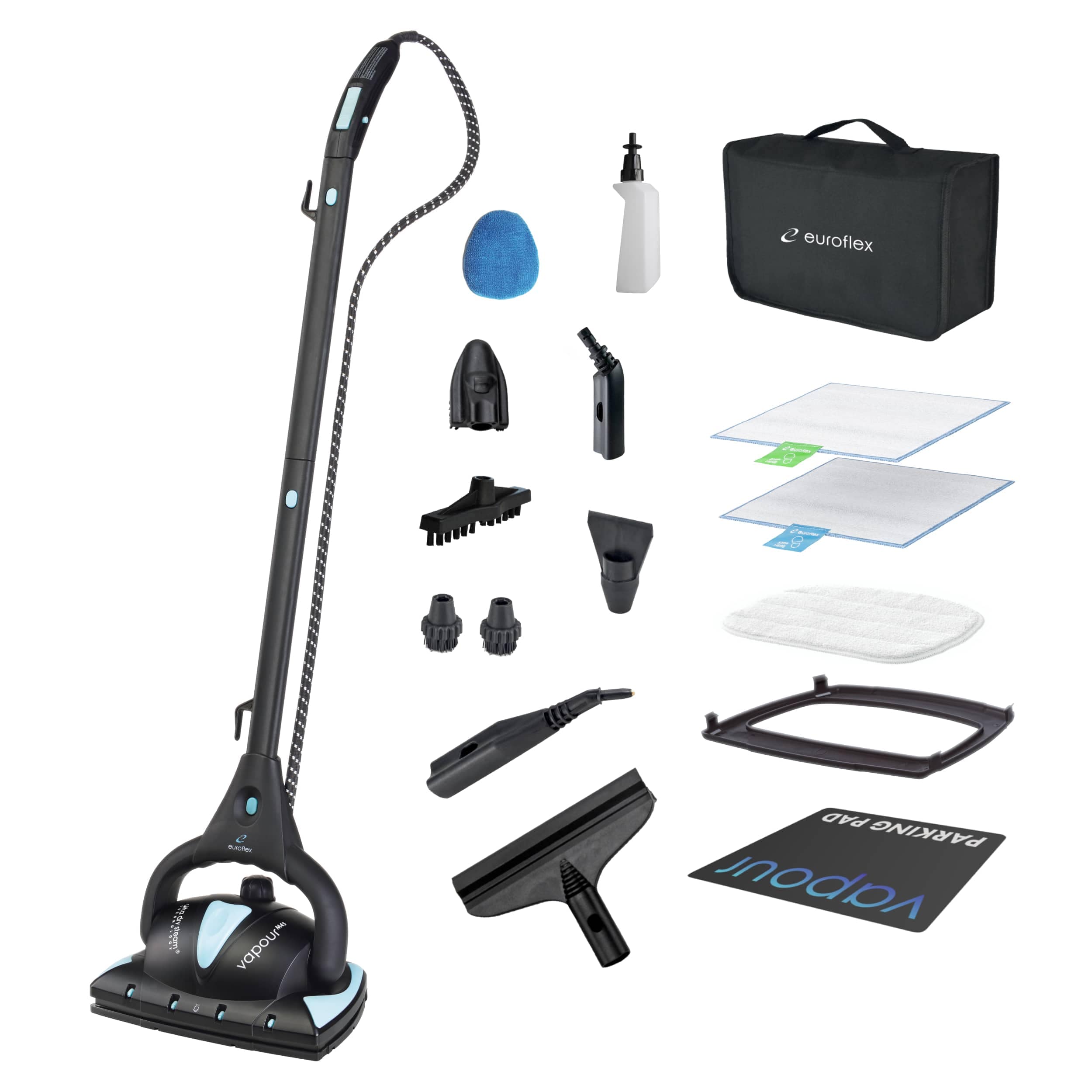 Euroflex 132EUROM4SSTEAMMOP Vapour Pro 20 Piece All-in-One Steam Mop with Built In Portable Steam Cleaner