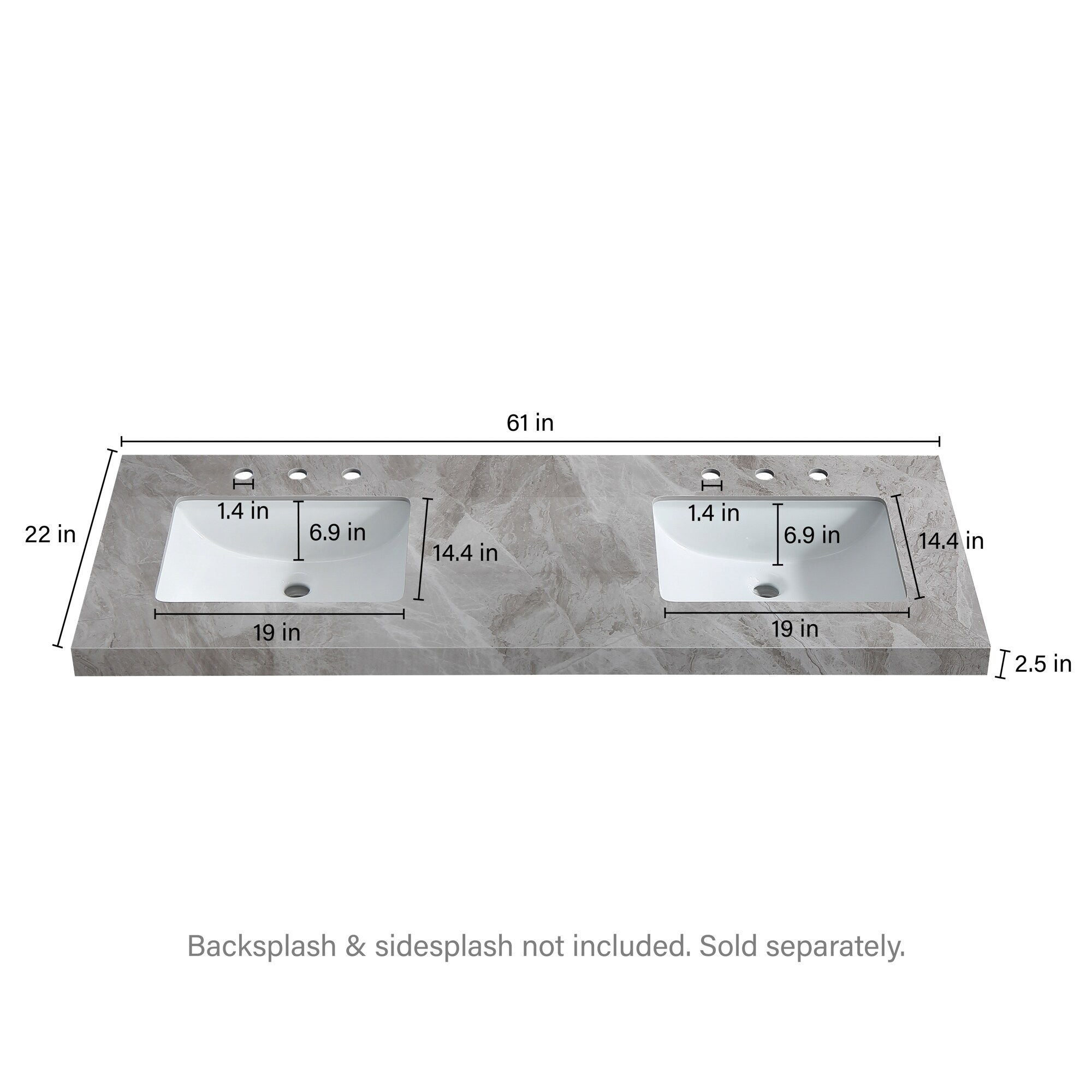 HomLux BD-PVTIG61DB Vanity-Tops - View #13