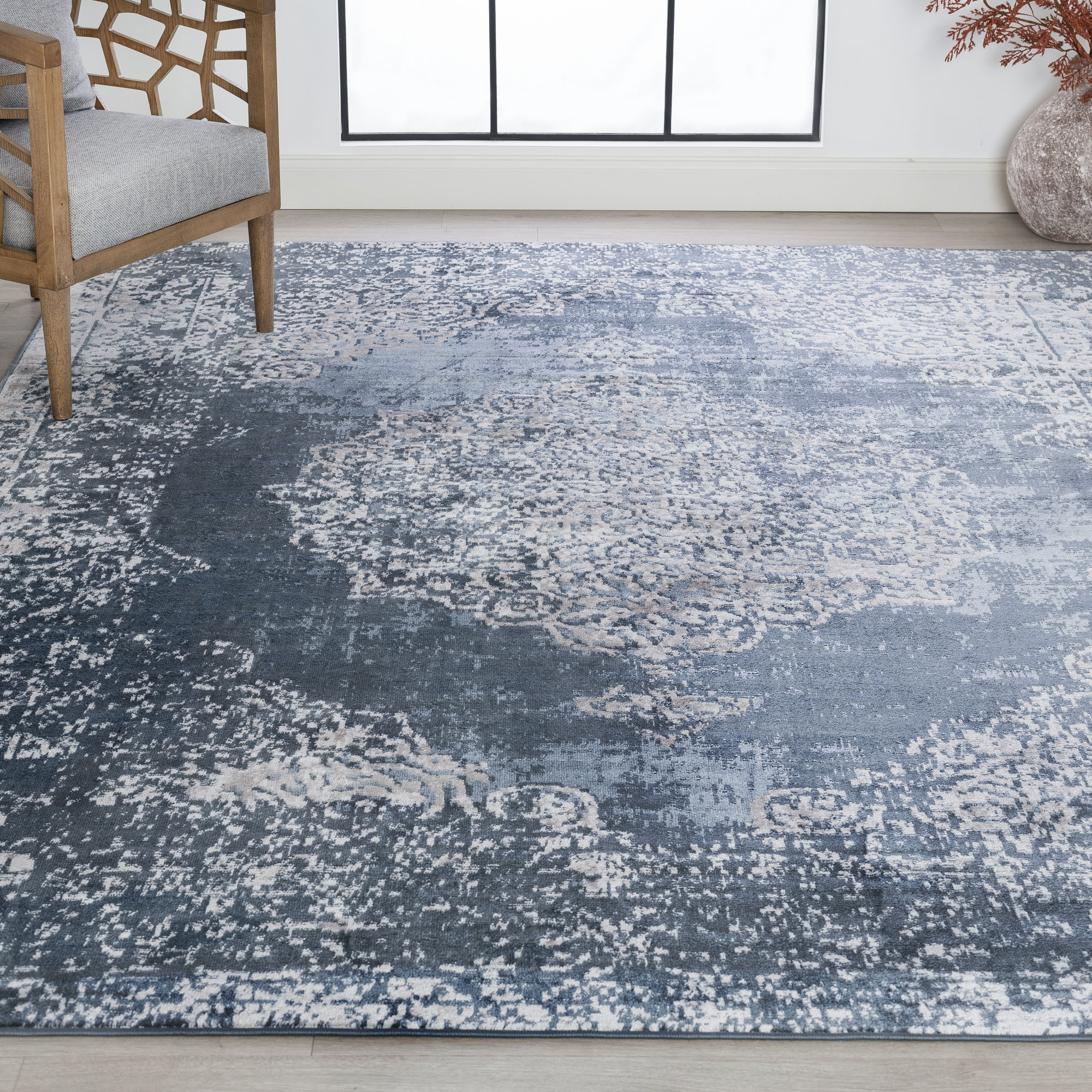 Tayse NEX1101 4X6 Nexus 4 x 6 (ft) Loomed Polypropylene Blue Rectangular Indoor Area rug