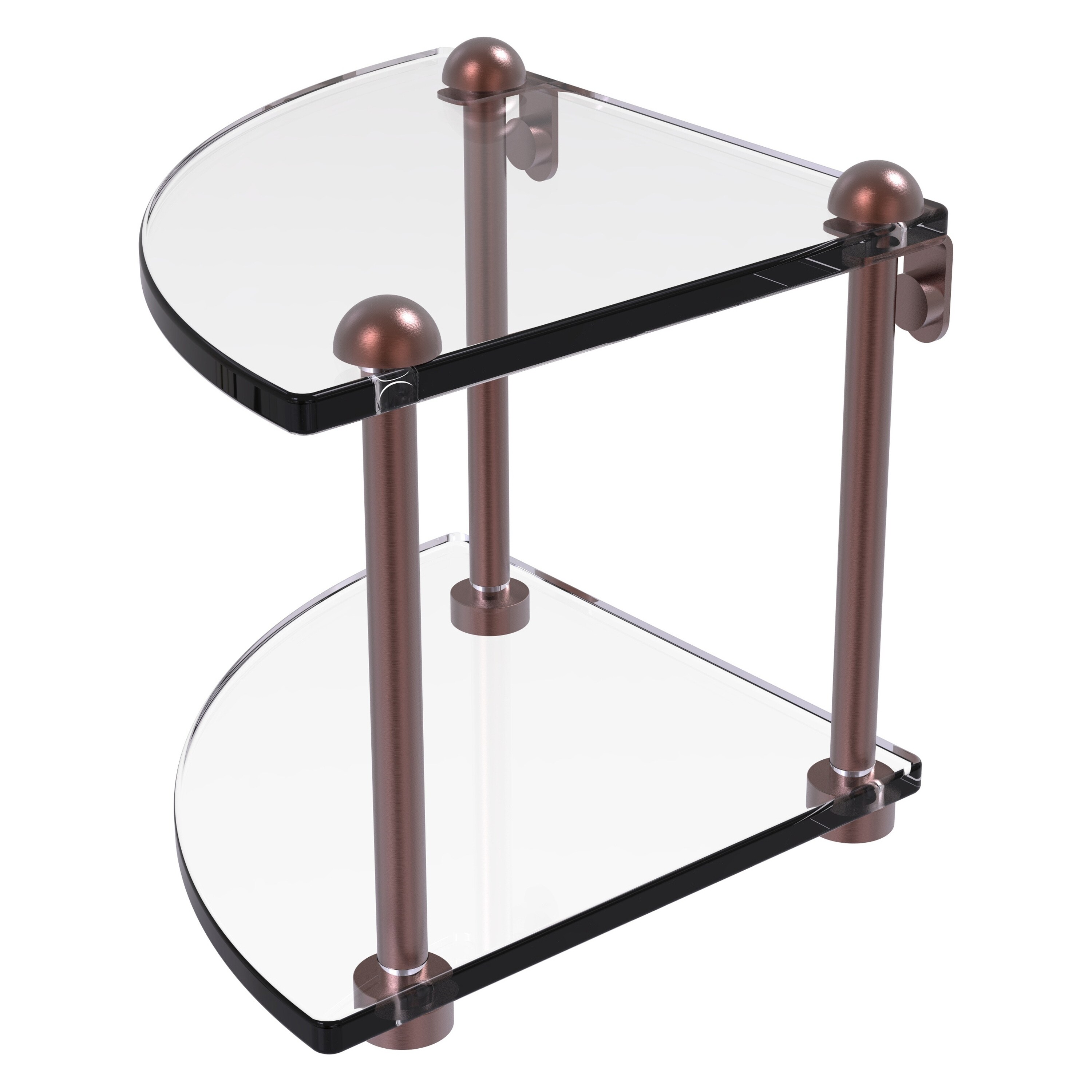 Allied Brass RC-3-CA Antique Copper 2 -Tier Wall mount Corner Bathroom Shelf ( 8-in x 8-in x 8-in )