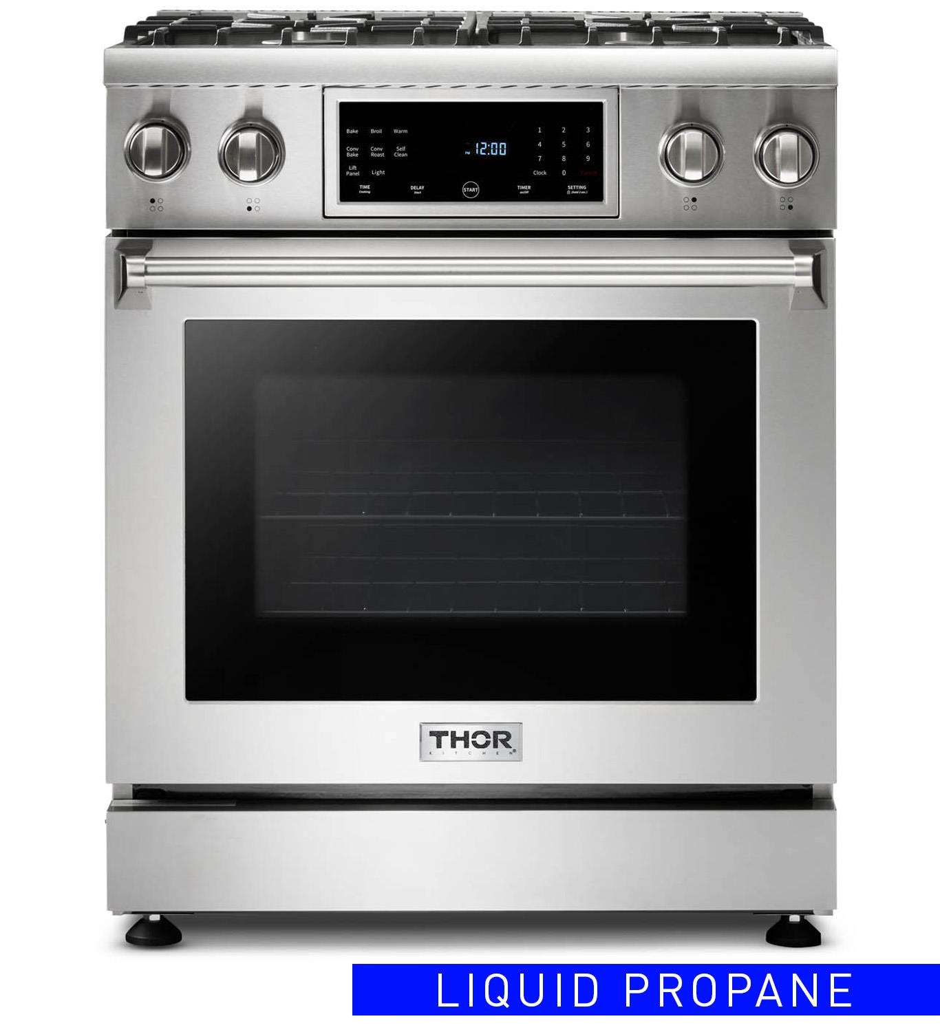 Thor Kitchen TRG3001LP 30-in 4 burners 4.55-cu ft Convection Oven Freestanding Liquid Propane Gas Range ( Stainless steel )