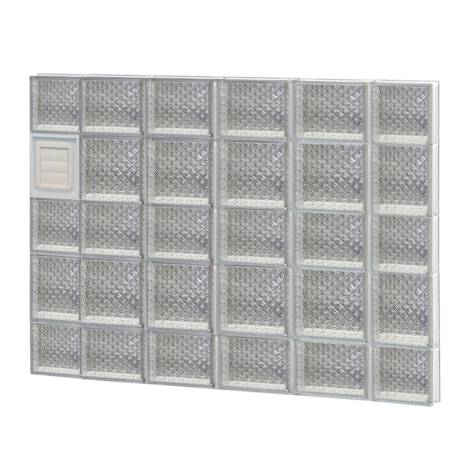 REDI2SET D4434DP Diamond Glass 42-1/2-in x 32-3/4-in Frameless Replacement Dryer vent Glass Block Window
