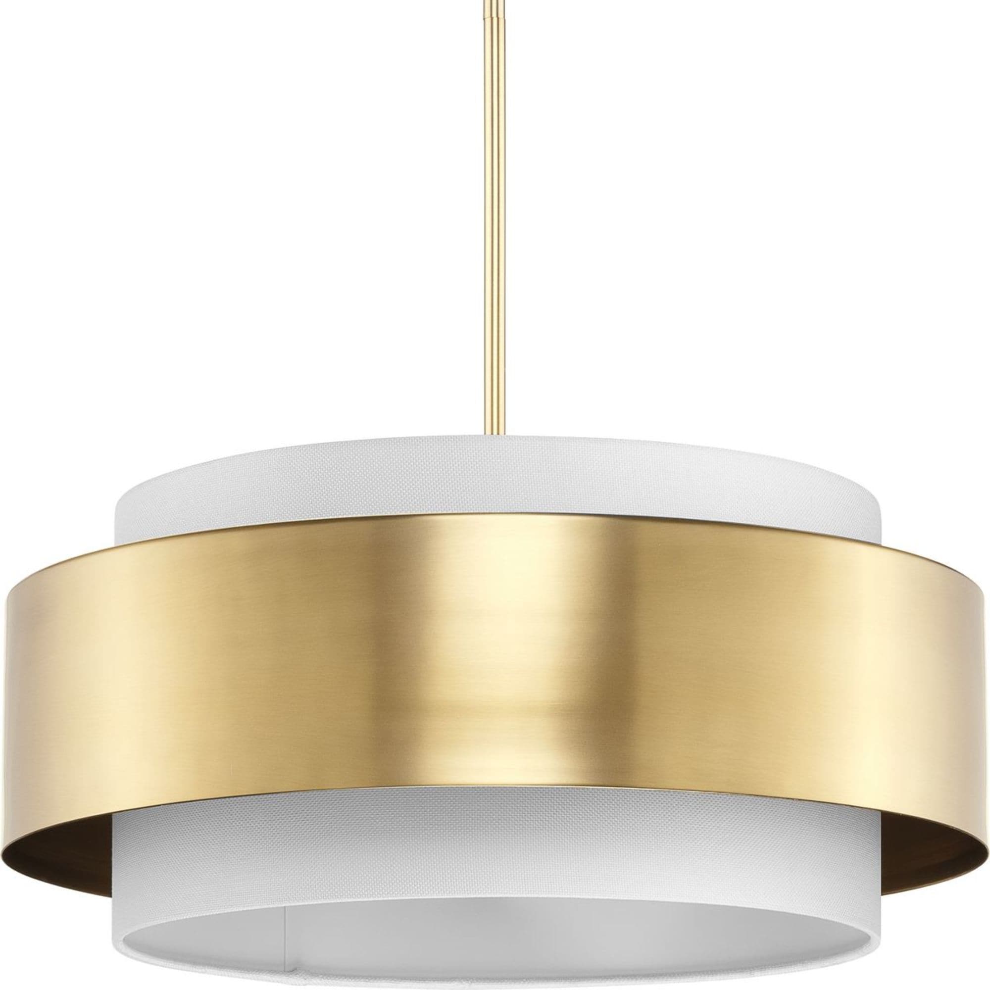 Progress Lighting Silva 3-Light Brushed Nickel Modern/Contemporary Drum Medium Hanging Pendant Light