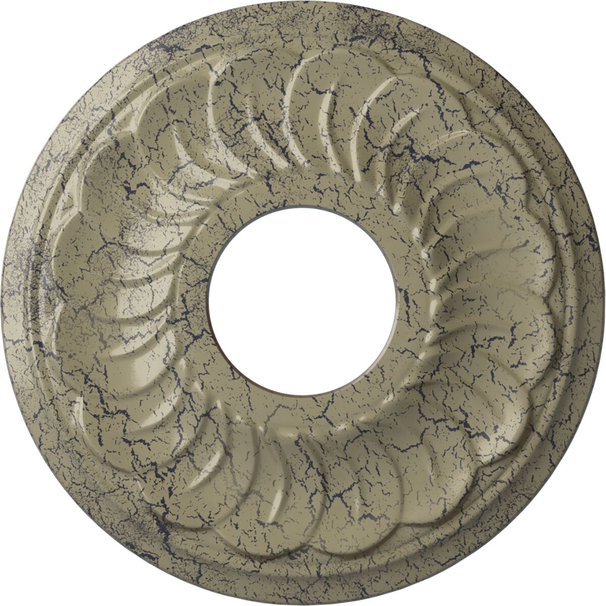 Ekena Millwork CM11BLCSC Blackthorn 11.75-in W x 11.75-in L Painted Castle Stone Crackle Polyurethane Whole Ceiling Medallion
