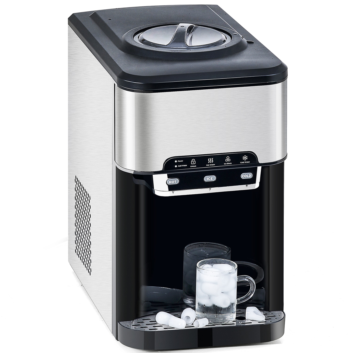 Mondawe Black Top-loading Cold and Hot Water Cooler (Single Ice Maker) in  the Water Coolers department at