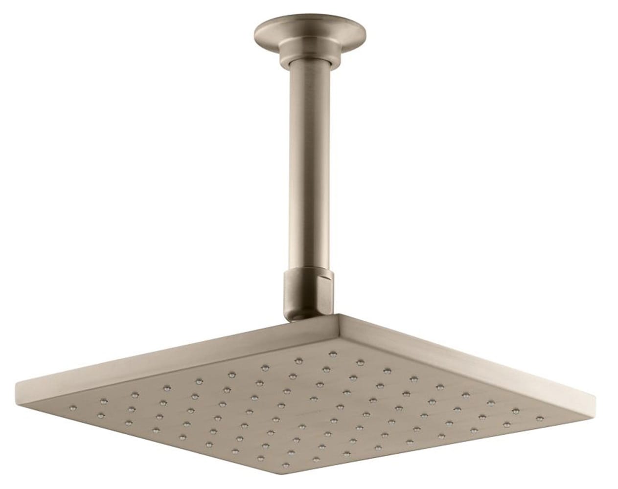 KOHLER 13695-BV Contemporary 1.0 -Spray Vibrant brushed bronze 8.0-in Square Fixed Rain Shower Head 2.5 GPM