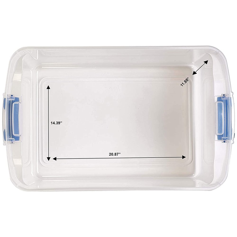 Homz Products 6-Pack Medium 16.5-Gallons (66-Quart) Clear Heavy Duty  Underbed Tote with Latching Lid in the Plastic Storage Containers  department at