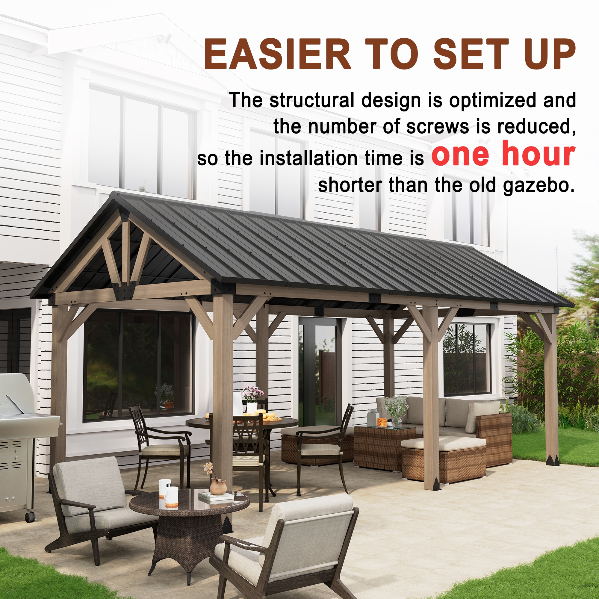 Mondawe OD06KTRZ1220SB Wood-Resin-Gazebos - View #5