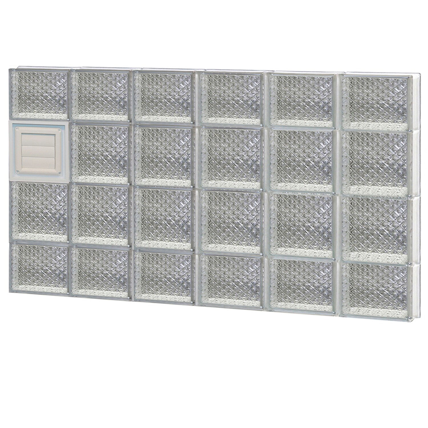 REDI2SET D4828DP Diamond Glass 46-1/2-in x 27-in Frameless Replacement Dryer vent Glass Block Window