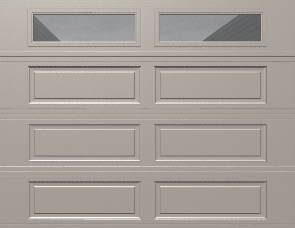 Wayne Dalton WD9100RTC97 Classic Steel Model 9100 9-ft x 7-ft Insulated Taupe Single Garage Door with Windows