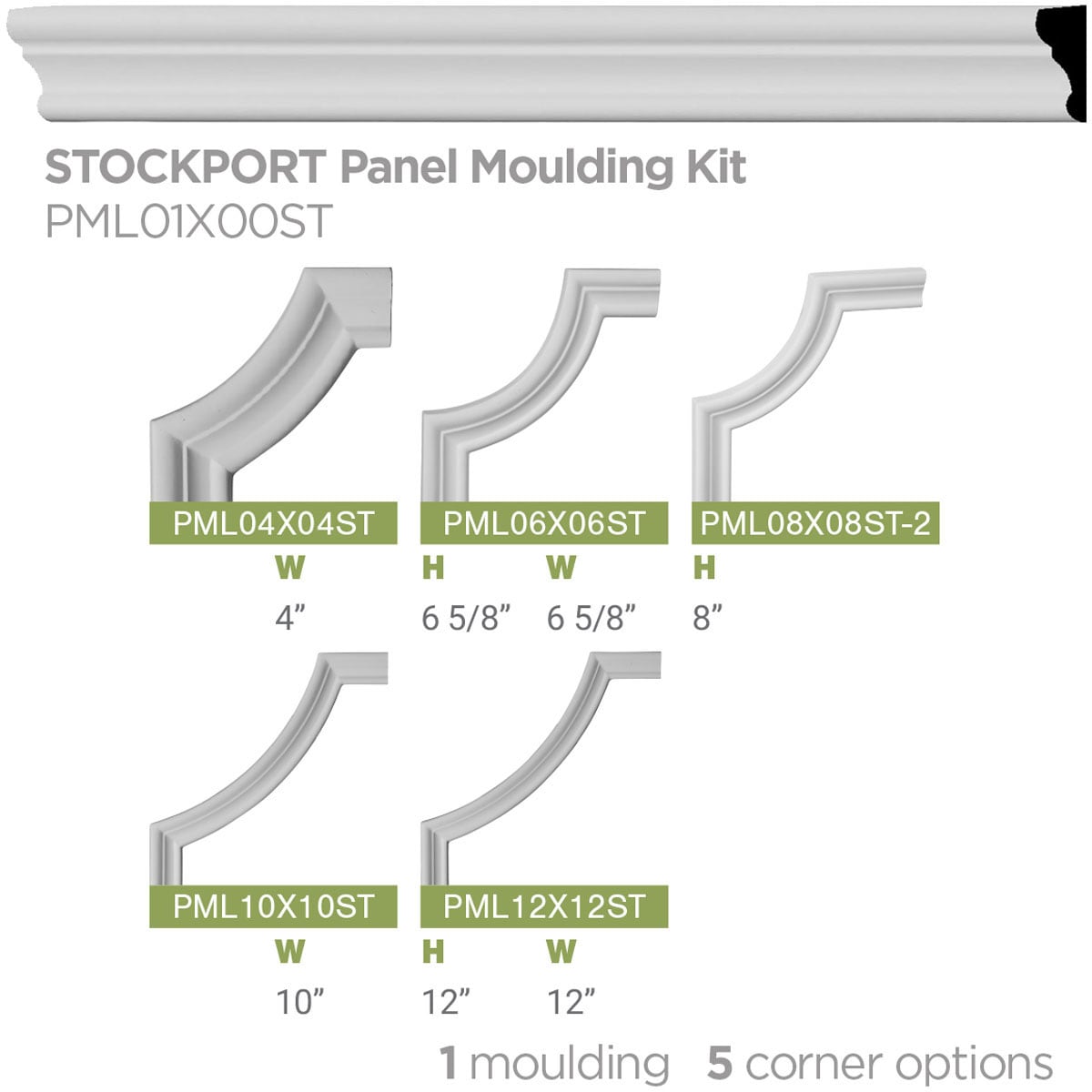 White Polyurethane Crown Panel Moulding, 94.5 Inches