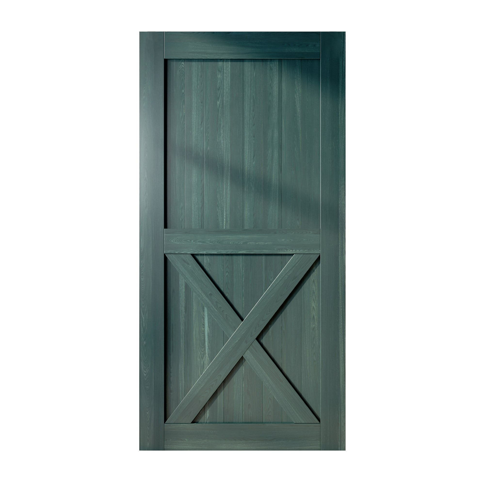 HOMACER 4284-X-RP 42-in x 84-in Royal Pine X-frame Pine Wood Solid core Single Barn Door (Hardware Not Included)