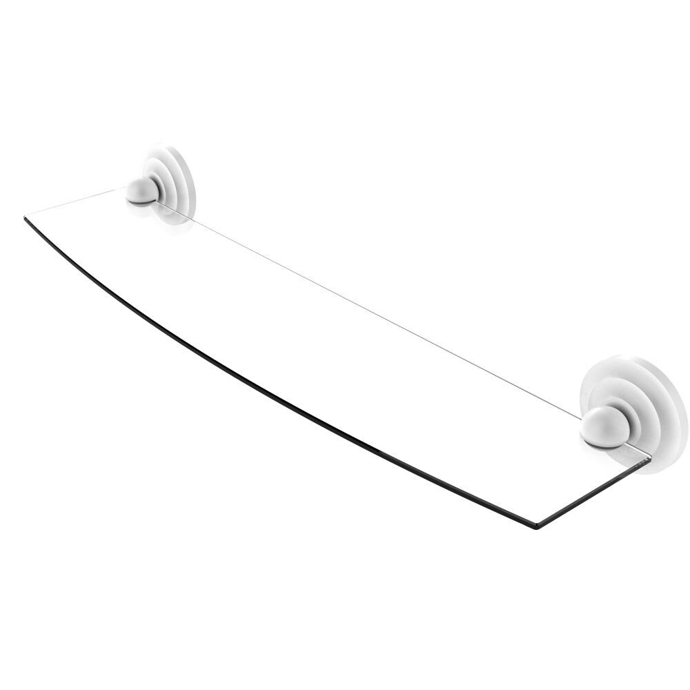 Allied Brass PQN-33/24-WHM Prestige Que New Matte White Wall mount Bathroom Shelf ( 24-in x 3-in x 5-in )