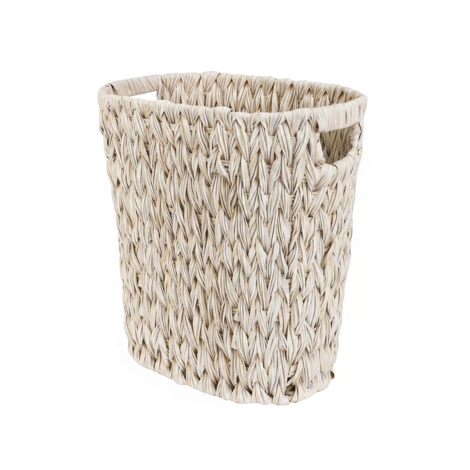 Paradigms Interiors Wicker Trash Can Waterproof 19L 5 Gallon Handwoven Farmhouse Waste Basket for Bathroom Bedroom Office with Handles