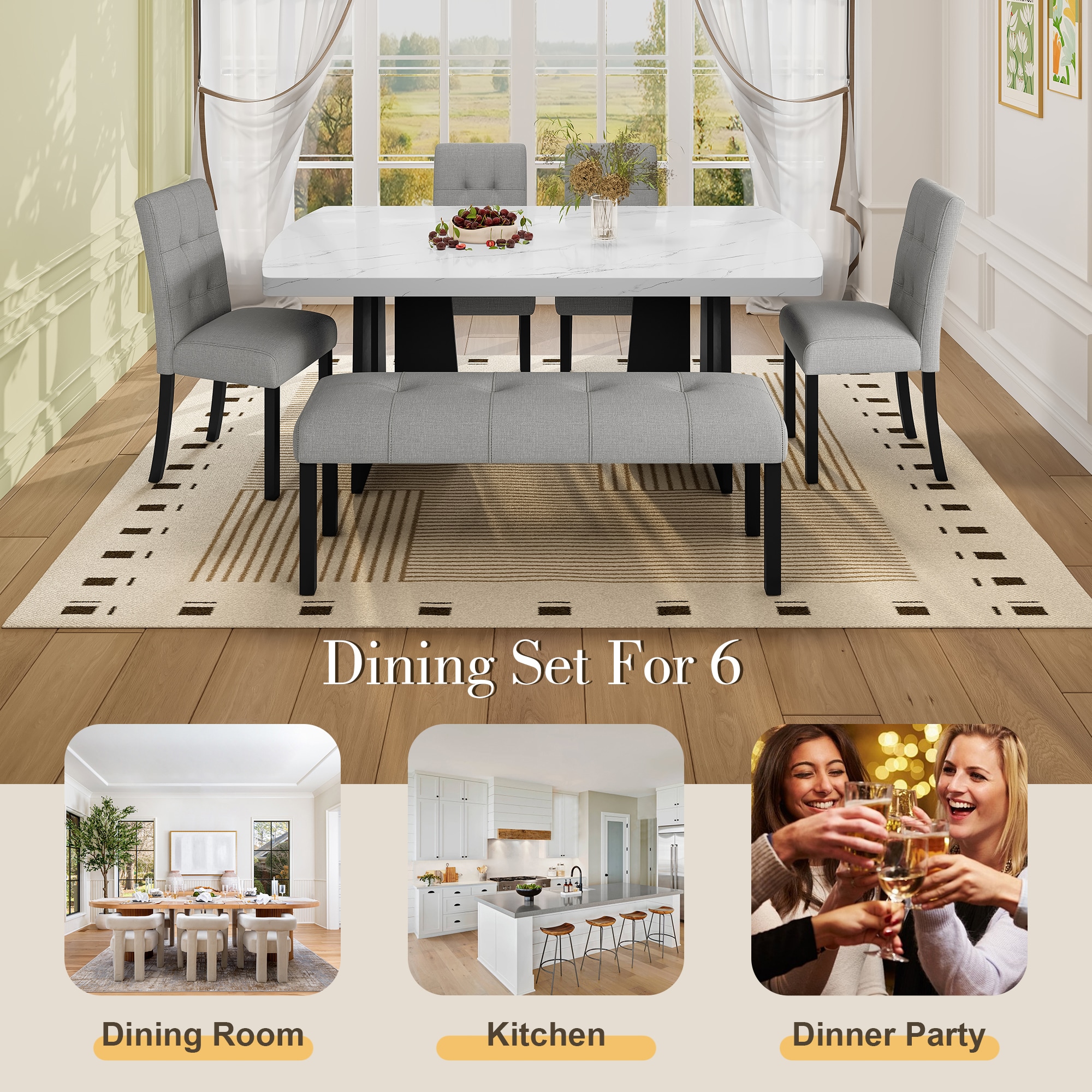 SINOFURN SYA330038WT Dining-Sets - View #3