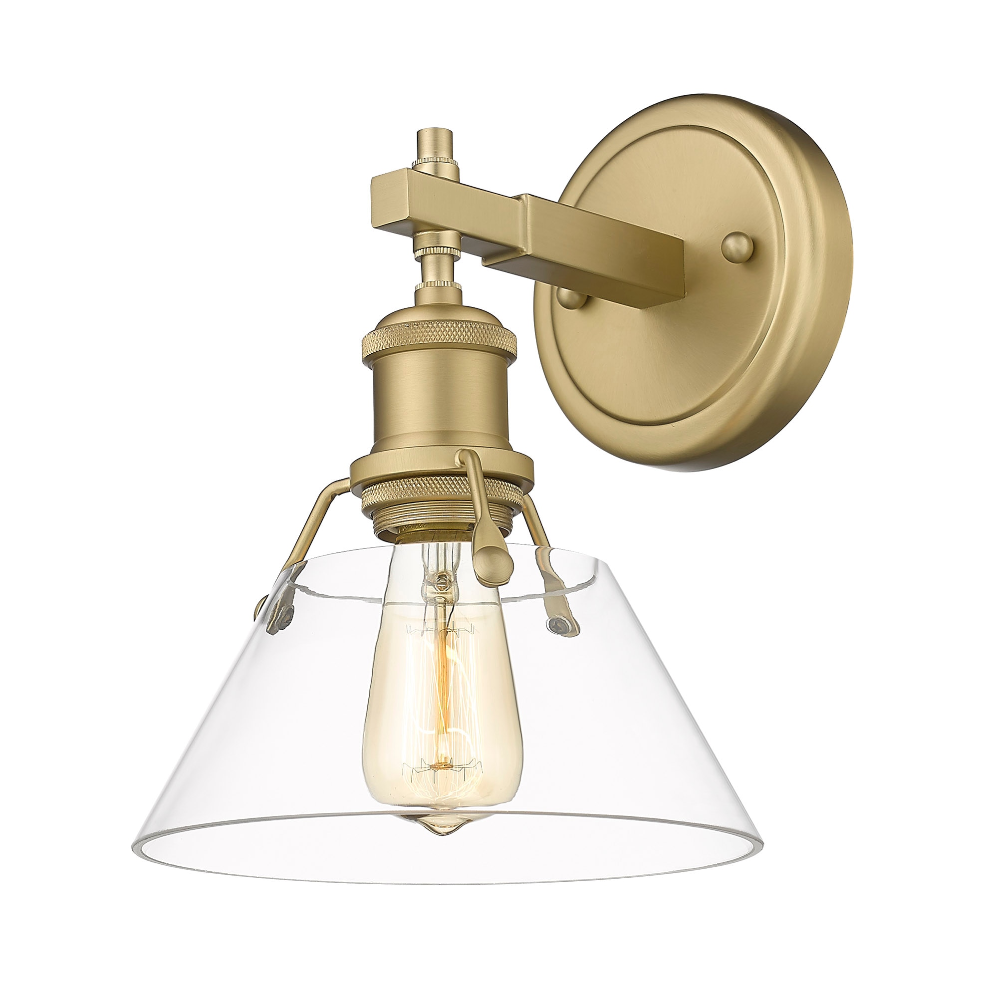 Golden Lighting 3306-BA1 BCB-CLR Orwell 7.5-in 1 -Light Brushed Bronze Industrial Vanity light
