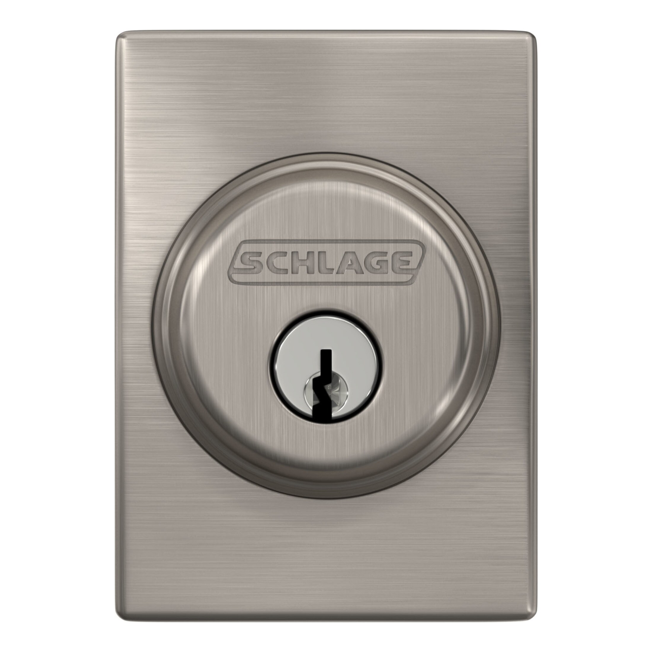 Schlage Single Cylinder Satin Nickel Single Cylinder Deadbolt In The ...