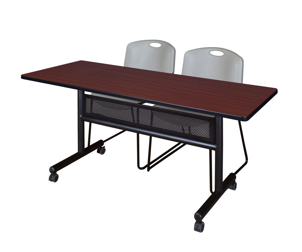 Regency MKFTM6024MH44GY Training Brown 4-Person Training Table (60-in W x 29-in H)