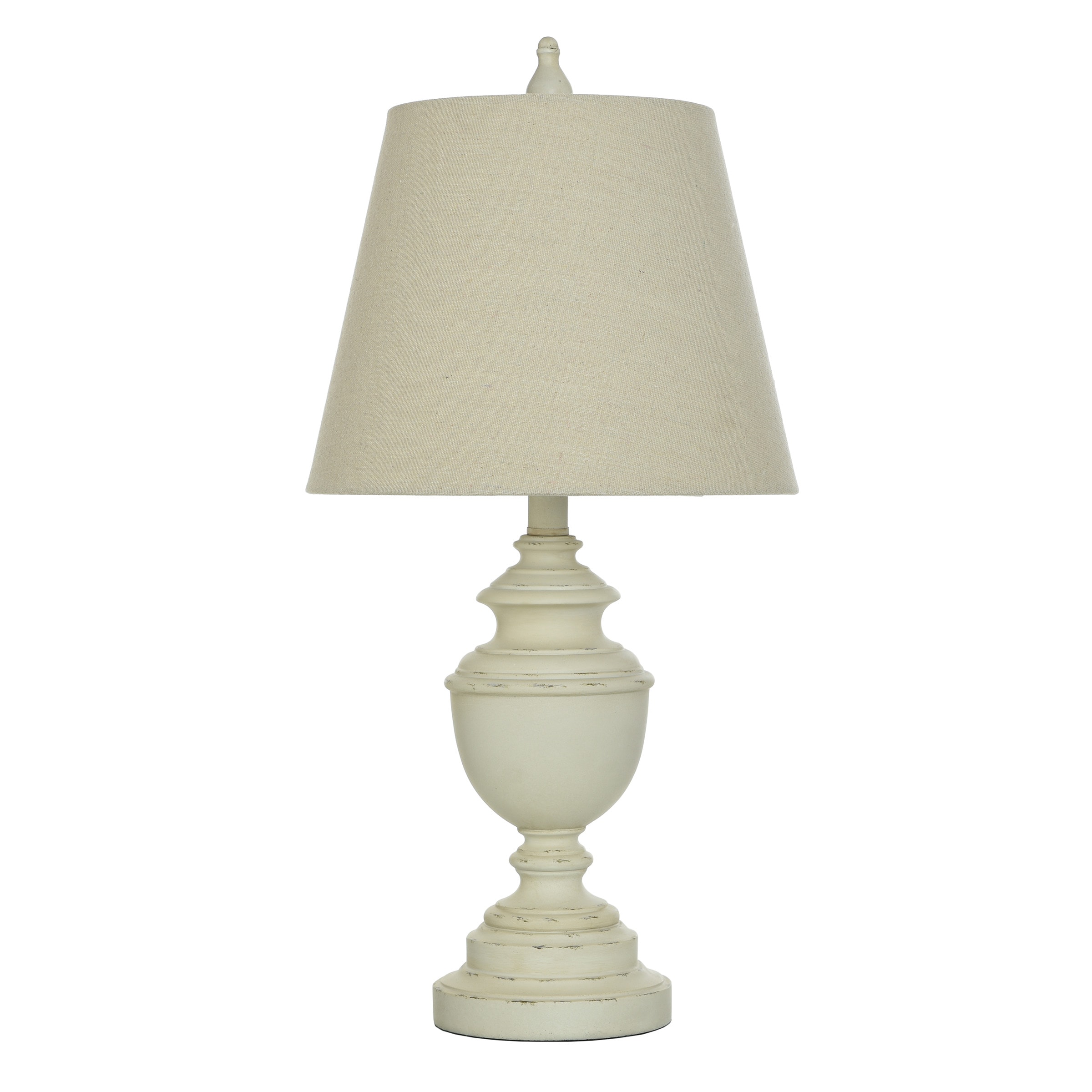 StyleCraft Home Collection L26017MDS 24-in Distressed Cream On/Off switch Table Lamp with Fabric Shade
