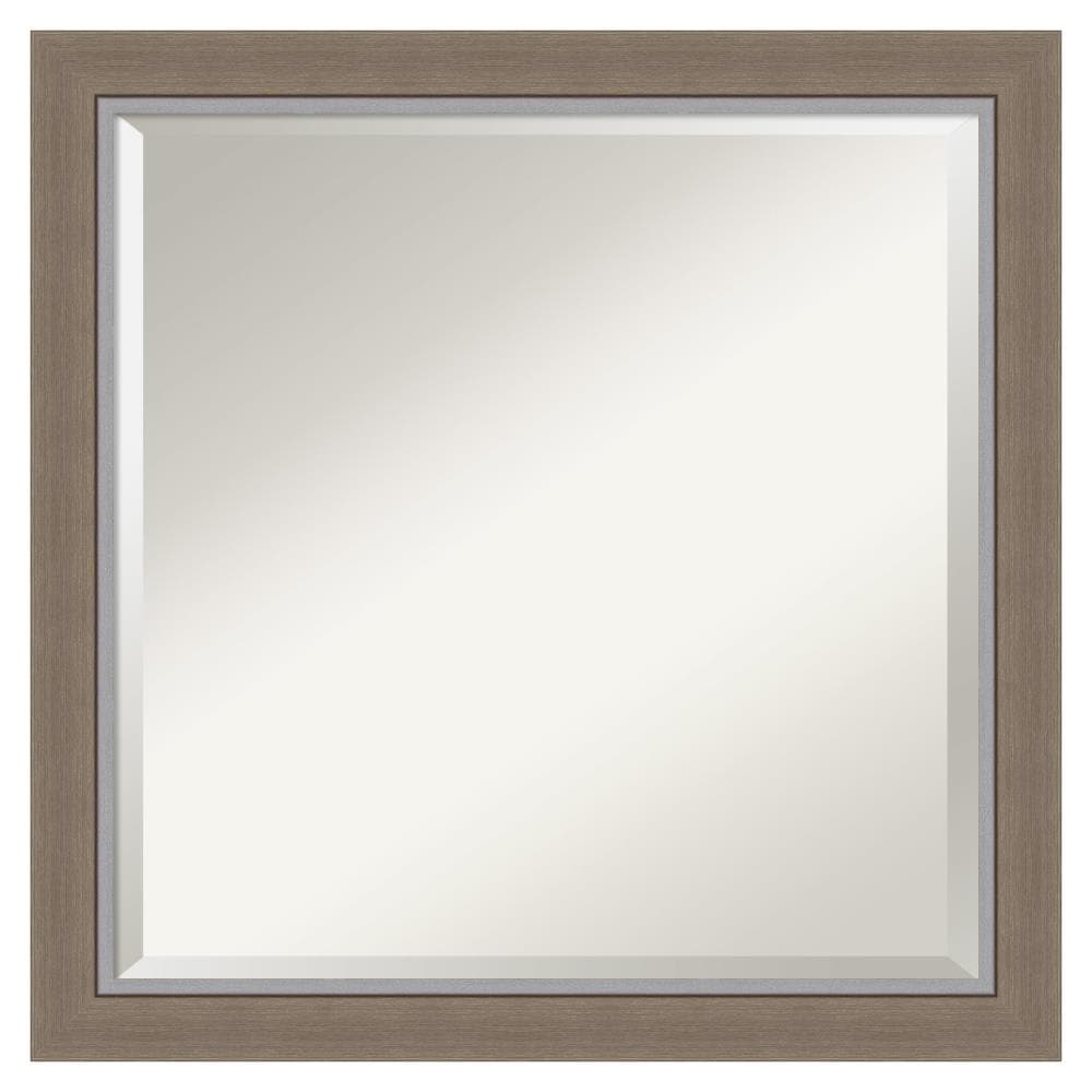 Amanti Art DSW4960883 Eva 23.25-in x 23.25-in Framed Square Bathroom Vanity Mirror ( Matte Brown,Silver )
