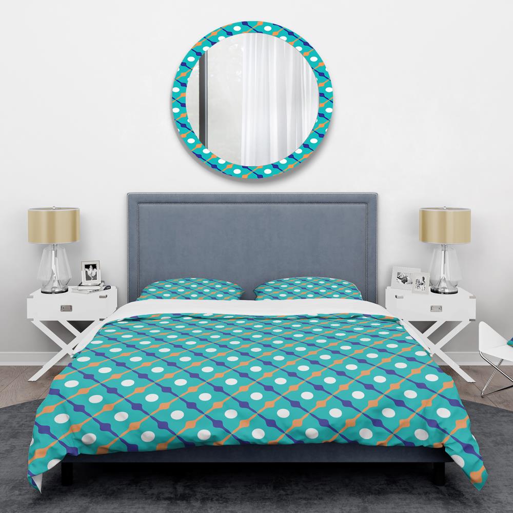 Designart BED24226-Q 3 -Piece Blue Queen Duvet cover Set