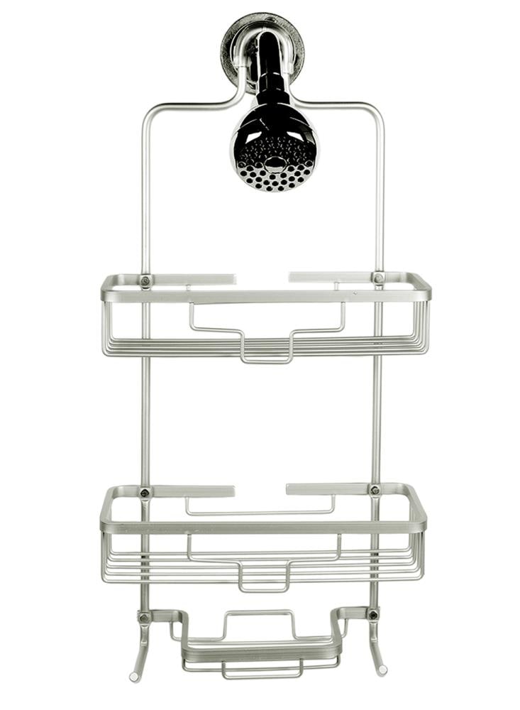Bamodi 27 x 7 Stainless Steel Hanging Shower Caddy with 2 Towel Hooks -  Silver