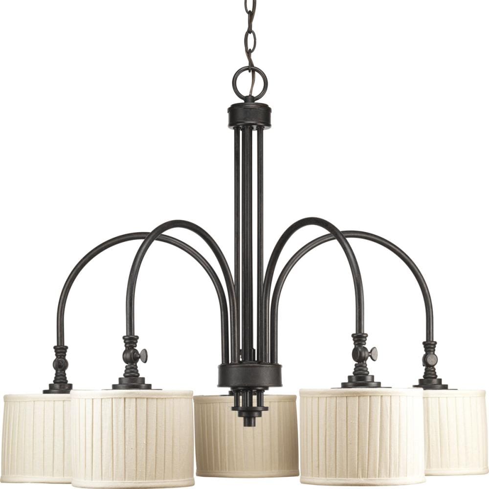 Progress Lighting P4422-84 Clayton 5 -Light Brown Farmhouse For Use in Bedrooms, Dining Rooms, Foyers, Kitchens, Living Rooms Chandelier