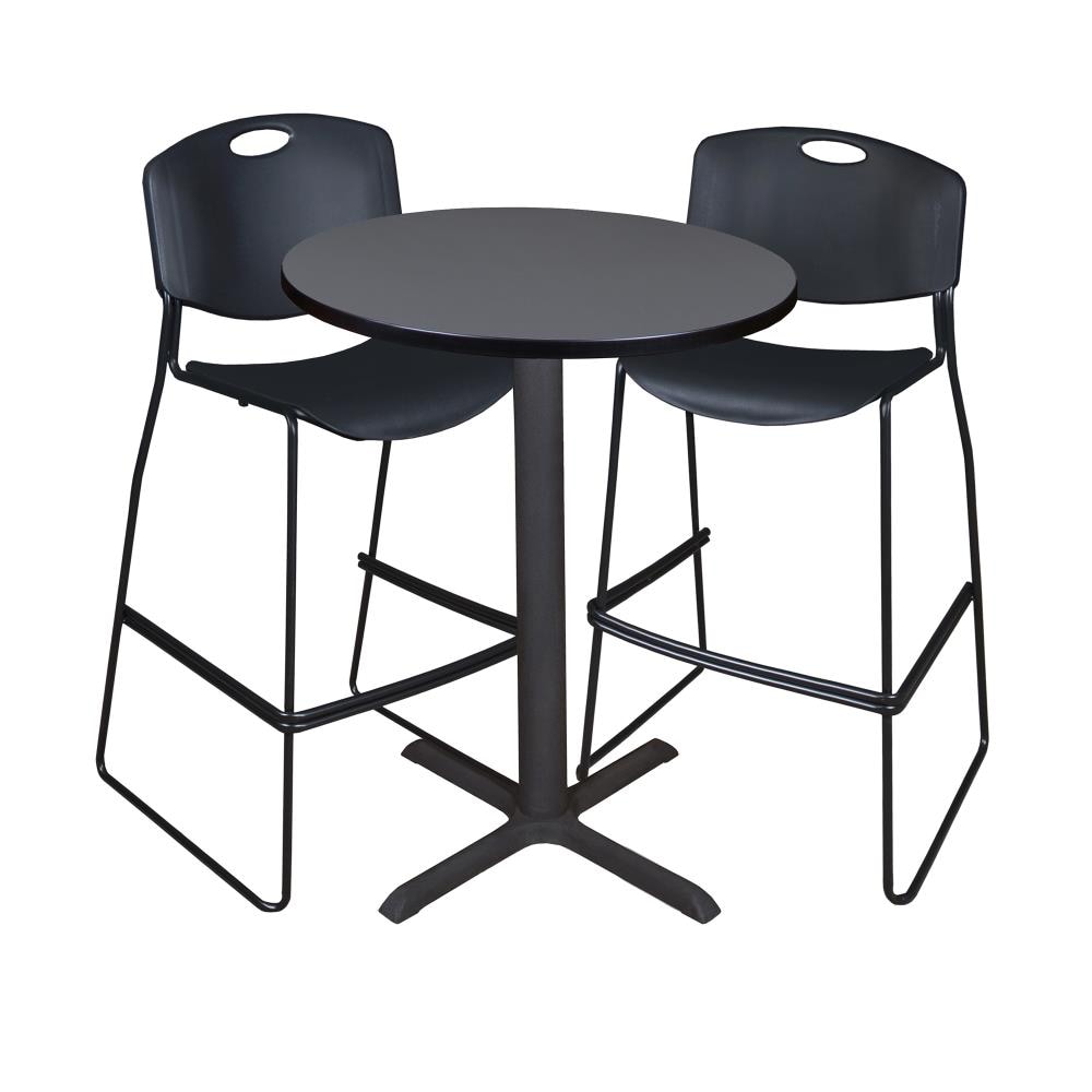 Regency TCB30RNDGY4495BK Breakroom Gray 4-Person Training Table (30-in W x 42-in H)