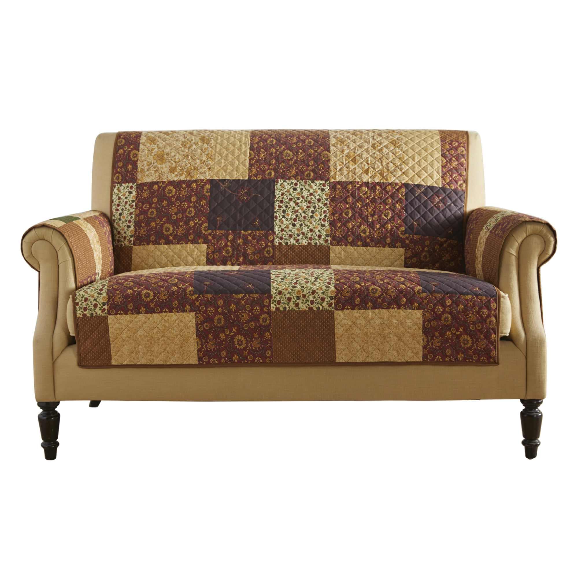 BrylaneHome 196438868869 Printed Faux Patchwork Loveseat Protector