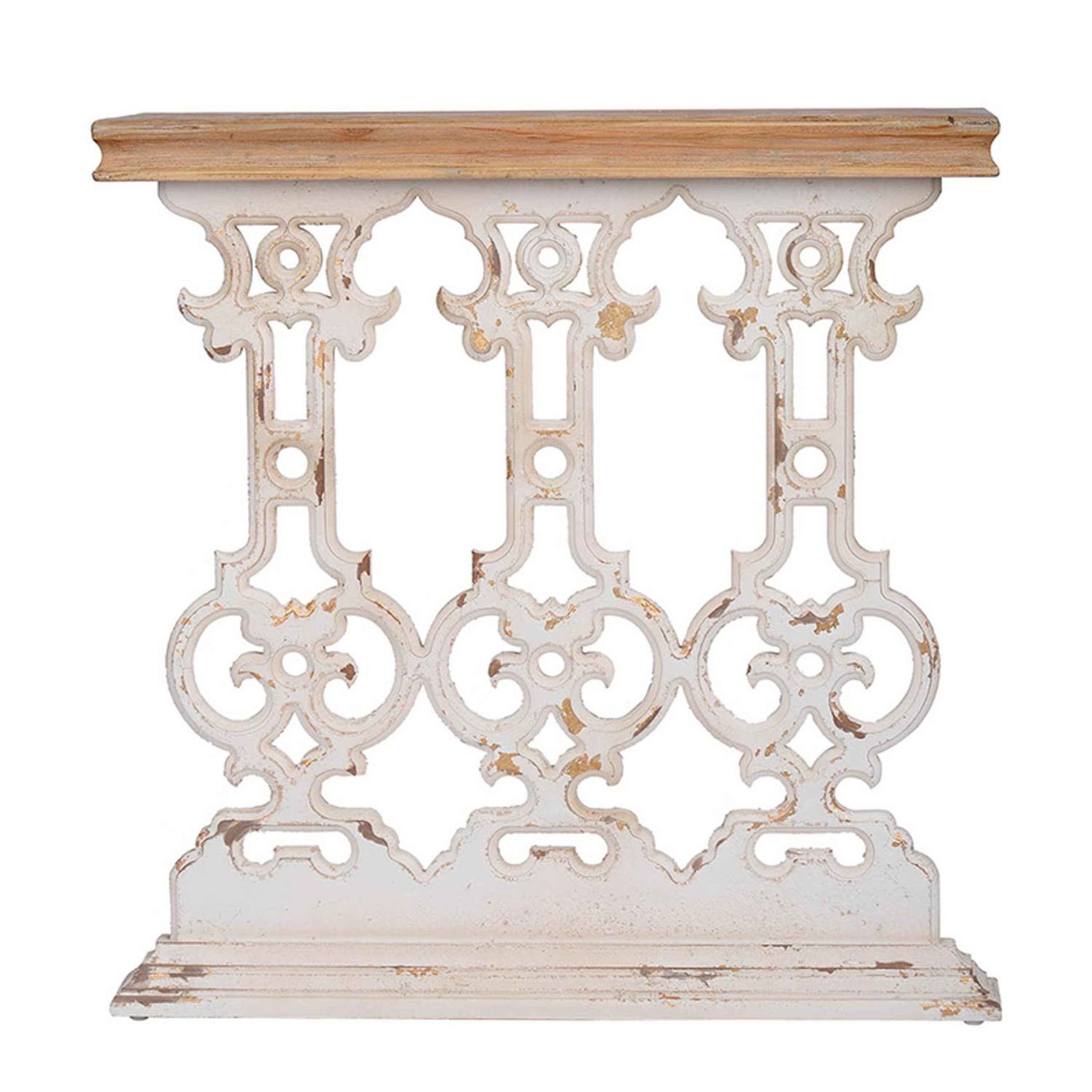 A&B Home 44014 Rustic White Console Table