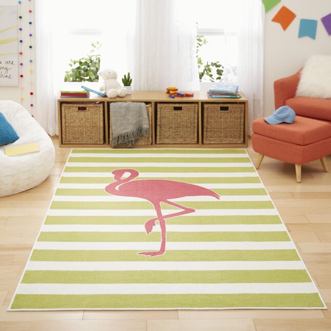 Mohawk Home Aurora 5 x 8 Lime Indoor Geometric Kids Area Rug Mohawk Home Aurora 5 x 8 Lime Indoor Geometric Kids Area Rug