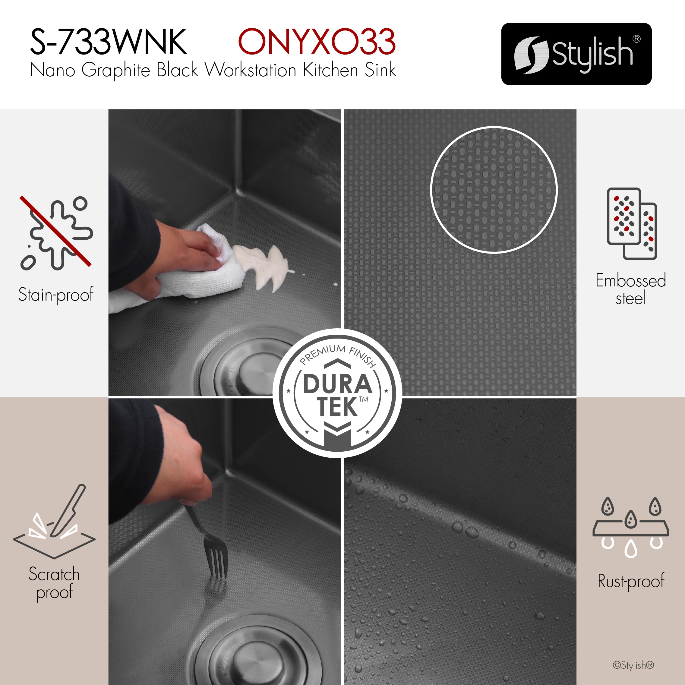 Stylish S-733WNK Kitchen-Sinks - Thumbnail View #4