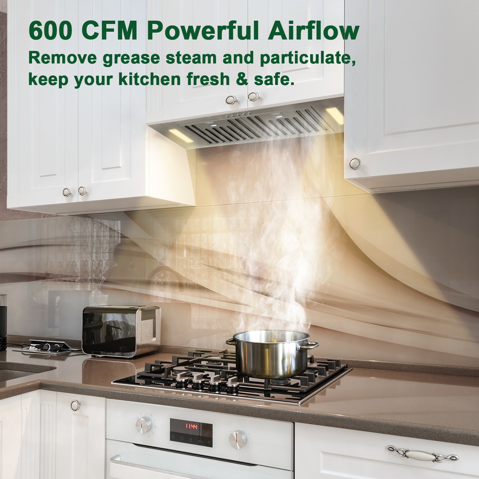 Akicon 30-in 600-CFM Ducted Stainless Steel Under Cabinet Range