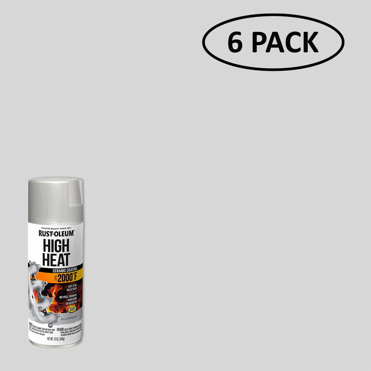 Rust-Oleum 248904SOS Automotive Stops Rust 6 -Pack Flat Aluminum High Heat Spray paint ( NET WT. 12-oz )