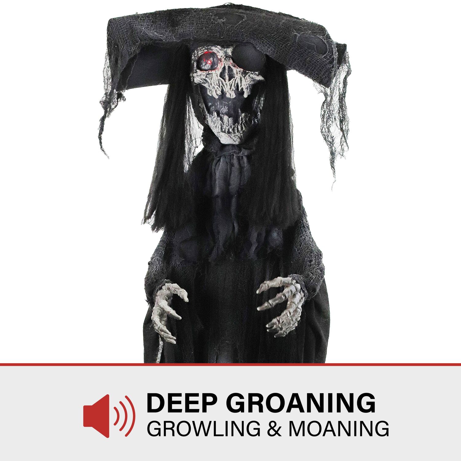 Haunted Hill Farm Shaking Skeleton Pirate with LED Eyes