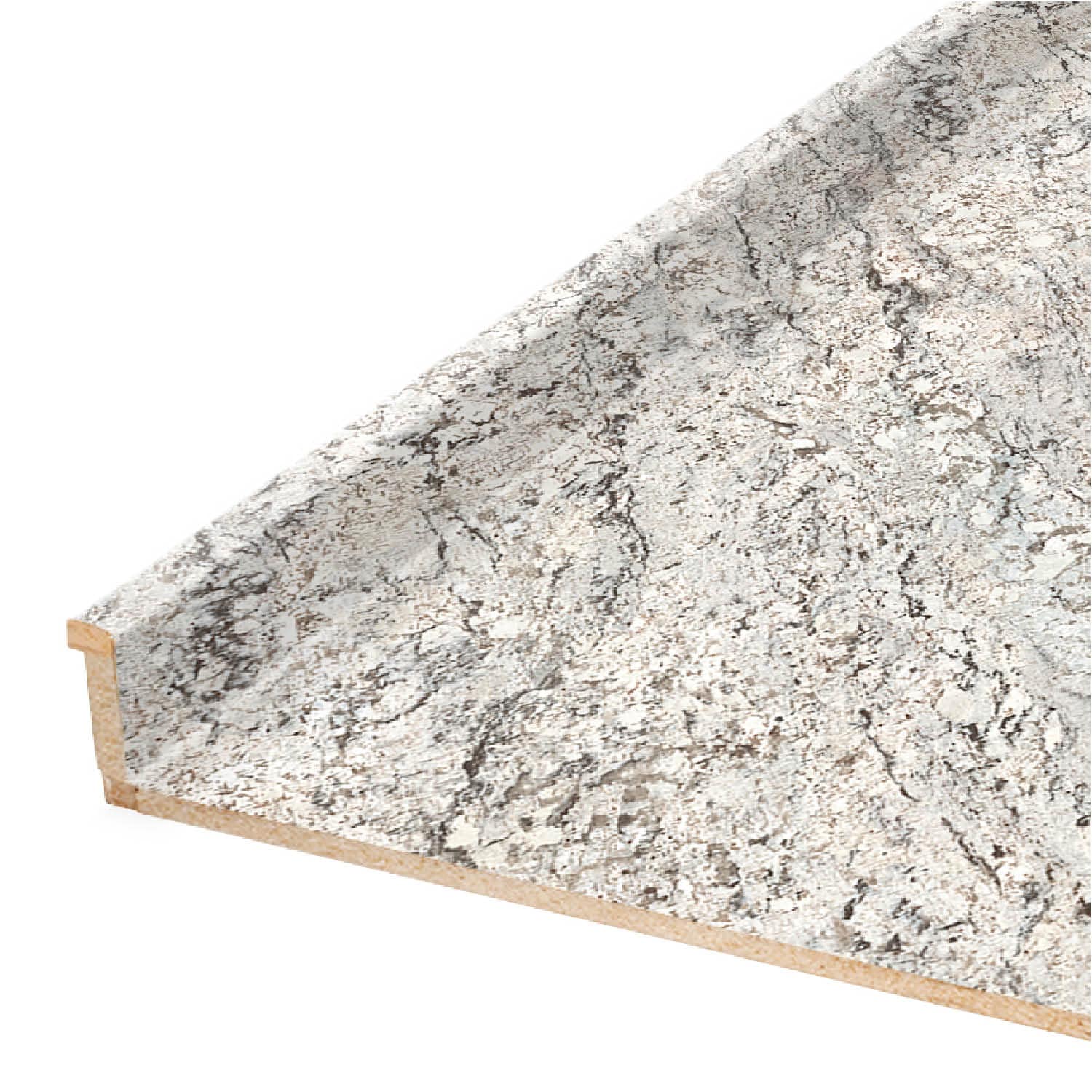 VT Dimensions TOP242882 Wilsonart 10-ft x 25.5-in x 4.5-in Avorio Granite - Antique Laminate Countertop with Integrated Backsplash